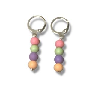 5 For $25 HANDCRAFTED Colourful Matte Acrylic Beaded Earrings